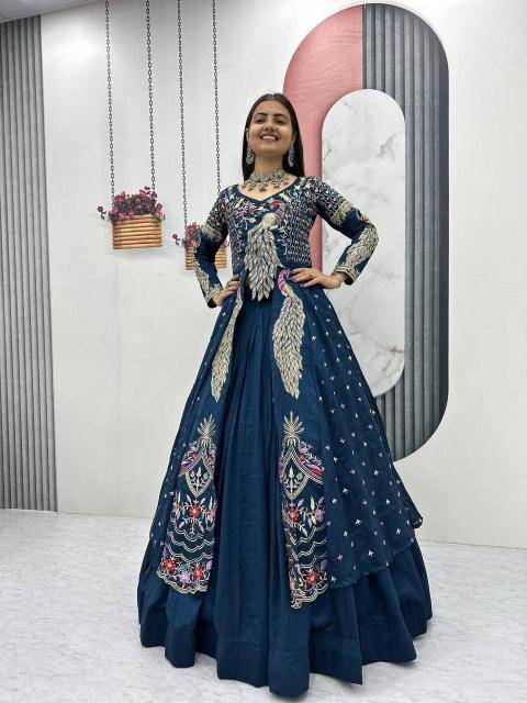 Pc-528 Vichitra Blue Party wear lehenga choli wholesale